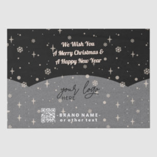 Black Merry kerst Business Logo QR-code Tissuepapier