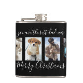 Black Merry Kerstbeste pap ooit foto Collage Heupfles (Voorkant)