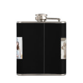 Black Merry Kerstbeste pap ooit foto Collage Heupfles (Achterkant)