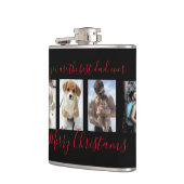 Black Merry Kerstbeste pap ooit foto Collage Heupfles (Links)