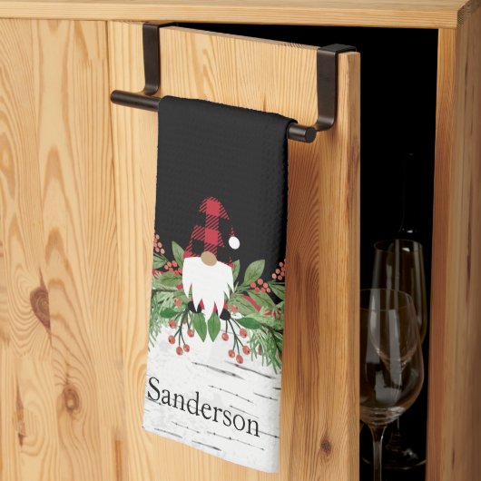 Black Merry kerstrode buffalo Pset Gnome Theedoek (Derde Gevouwen)