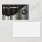 Black Mesh en Metallic Silver | Saw Hammer Visitekaartje (Voorkant / Achterkant)