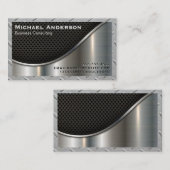 Black Mesh en Metallic | Staalgrens Visitekaartje (Voorkant / Achterkant)