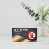 Black Mesh Gold Pest Control Service Visitekaartje (Staand voorkant)