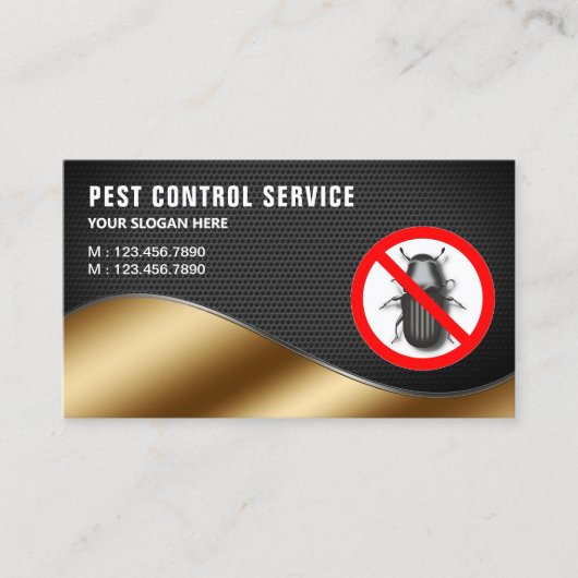 Black Mesh Gold Pest Control Service Visitekaartje (Voorkant)