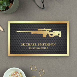Black Mesh Gold Sniper Rifle Pistool Shop Gunsmith Visitekaartje