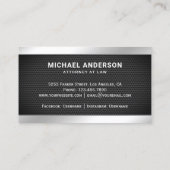 Black Mesh Silver Justice Scale advocaat Visitekaartje (Achterkant)