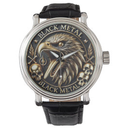 Black Metal Armbanduhr Adler mit Totenkopf Horloge