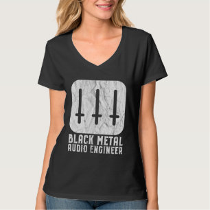 Black Metal Audio Engineer Omgekeerde Kruisen Gelu T-shirt