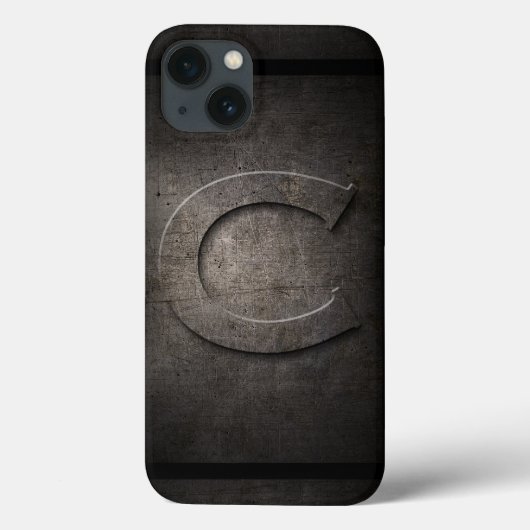 Black Metal C Monogram Iphone Case (Achterkant)