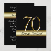 Black Metal Gold Print 70e verjaardag Kaart (Voorkant / Achterkant)