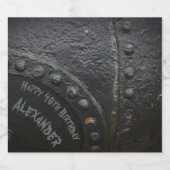 Black metal industrial-style man's partij bier etiket (Enkel label)