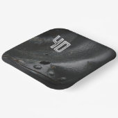 Black metal minimalistische man partij papieren bordje (Gebogen)