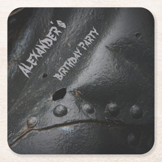 Black metal minimalistische man partij vierkante kartonnen onderzetter (Voorkant)