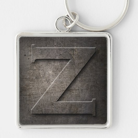 Black Metal Rustic Z Monogram Sleutelhanger (Voorkant)