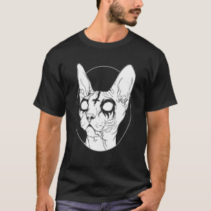 Black Metal Sphynx Cat I Gothic and Death Metal T-shirt