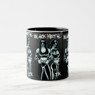 Black Metal Women Tweekleurige Koffiemok