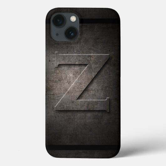 Black Metal Z Monogram Iphone Case (Achterkant)