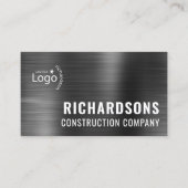 Black Metallic Construction Company Sjabloon Visitekaartje (Voorkant)