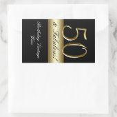 Black Metallic Gold 50e Anniversaire Vin Étiquette (Sac)