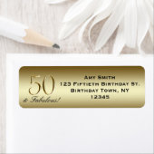 Black Metallic Gold 50th Birthday Etiket (Insitu)