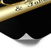 Black Metallic Gold 50th Birthday Poster (Hoek)