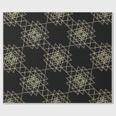 Black Metallic Gold Hexagon Geometry Champaign Cadeaupapier (Vlak)