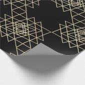 Black Metallic Gold Hexagon Geometry Champaign Cadeaupapier (Hoek)