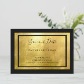 Black & Métallic Or Glam Save The Date (Debout devant)
