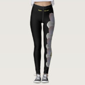 Black Michigan State Flower Pomme Blossom Leggings (Devant)