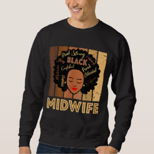 Black Midwel Strong Afro African American Women Trui