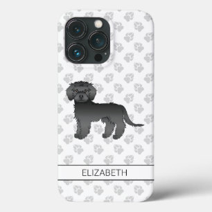 Black Mini Goldendole Cartoon Dog & Name iPhone 13 Pro Hoesje
