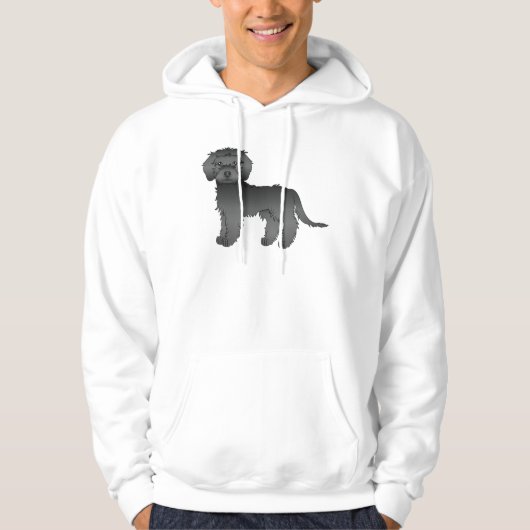Black Mini Goldendole Cute Cartoon Dog Hoodie (Voorkant)