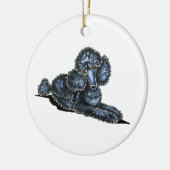Black Mini Poodle Lay  - persoonlijk Keramisch Ornament (Links)