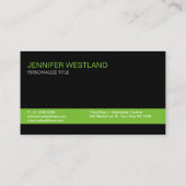 Black Minimal Green Line Professional Visitekaartje (Achterkant)