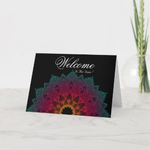 Black Minimal Mandala welkomstwoord Kaart