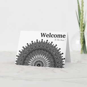Black Minimal Mandala welkomstwoord Kaart