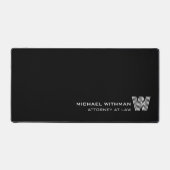 BLACK Minimal Monogram Initial CORPORATE BUSINESS Bureaumat (Voorkant)