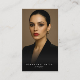 Black Minimal Photographer Elegant Business Card Visitekaartje