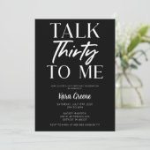 Black Minimal Talk 30th Birthday Kaart (Staand voorkant)