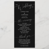 Black Minimal Wedding Ceremony Program Programma (Voorkant)