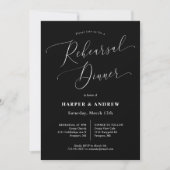 Black Minimal Wedding Rehearsal Dinner Kaart (Voorkant)