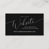 Black Minimal Wedding Website Informatiekaartje (Voorkant)