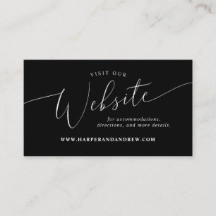 Black Minimal Wedding Website Informatiekaartje
