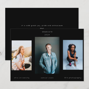 Black Minimalism Portret Photo College University Aankondiging