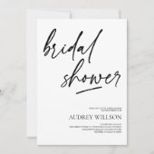 Black Minimalist Bridal Shower Invitation (Devant)