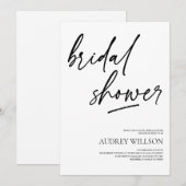 Black Minimalist Bridal Shower Invitation (Devant / Derrière)