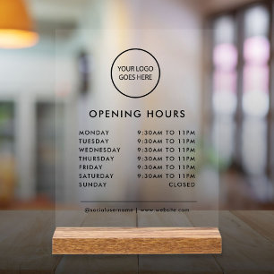 Black Minimalist Business Logo Horaires d'ouvertur