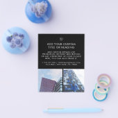 Black Minimalist Custom Business Logo 2-foto Flyer (Enkel)