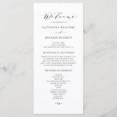 Black minimalist Dainty Script Wedding Ceremonony Programma (Voorkant)